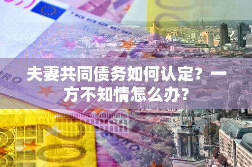 济南夫妻共同债务如何认定？一方不知情怎么办？
