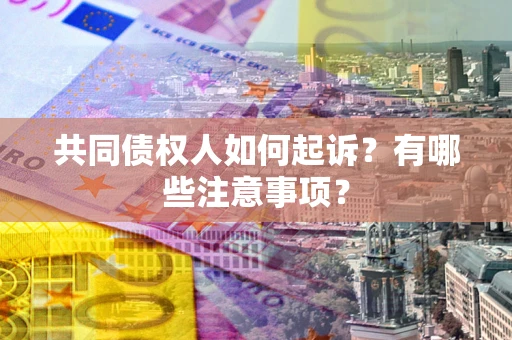济南共同债权人如何起诉？有哪些注意事项？